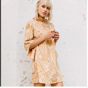New with Tags Novella Royale Mini Dress - Paisley Print, 70s Style